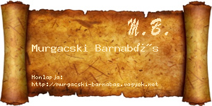 Murgacski Barnabás névjegykártya