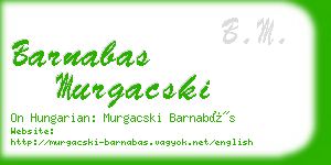 barnabas murgacski business card